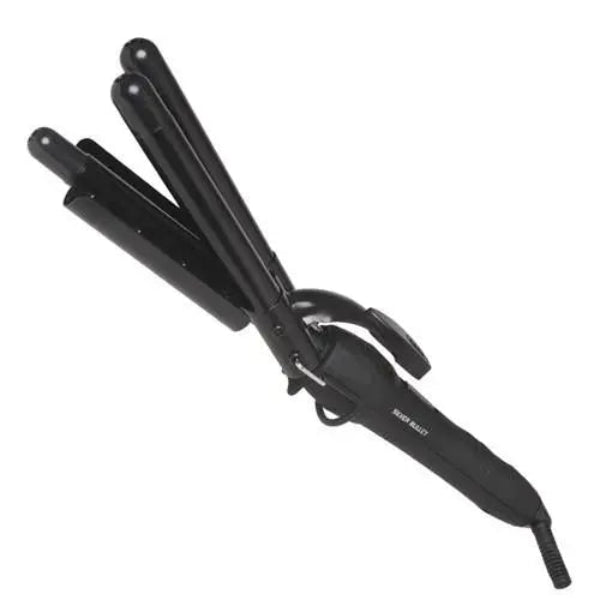Black hair straightener on a white background