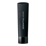 Black tube of Sebastian Volupt hair product on a white background