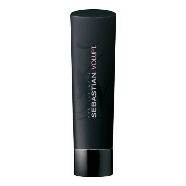 Black tube of Sebastian Volupt hair product on a white background